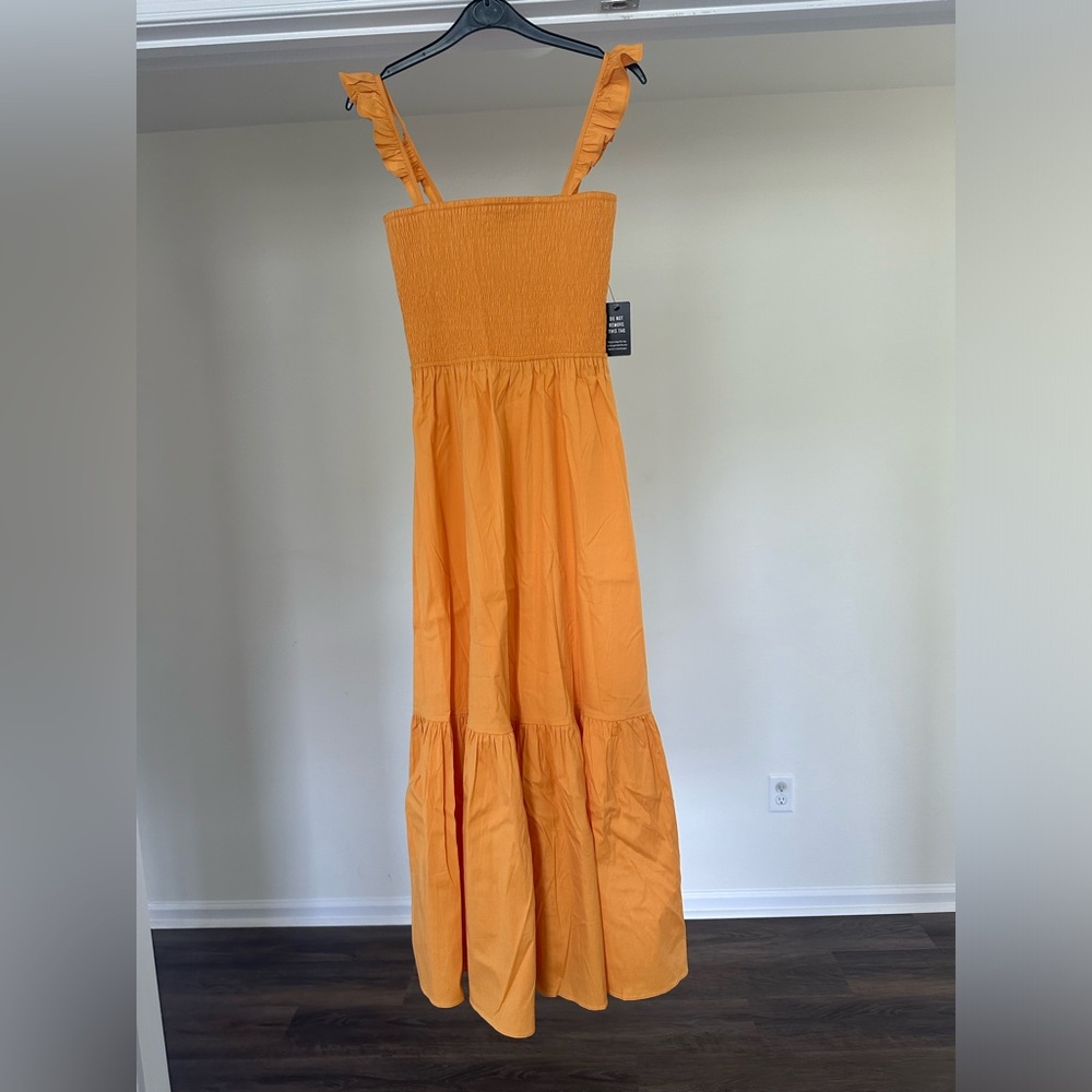 NWT EXPRESS Yellow Cinched Tank Maxi Dress - Sie XS